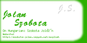 jolan szobota business card